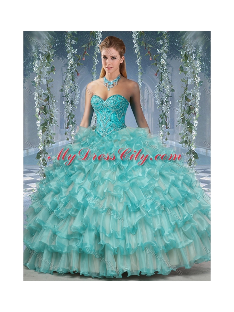Lovely Big 2016 Quinceanera Dresses with Beading and Ruffles