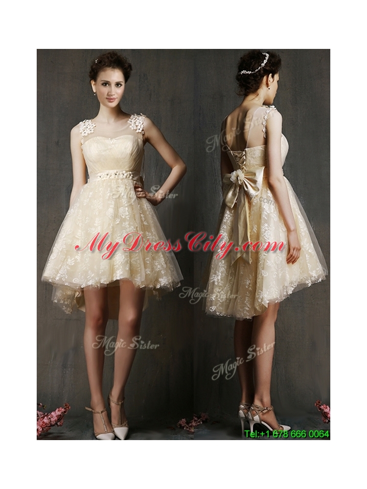 2016 New Arrivals A Line Short Prom Dress in Champagne