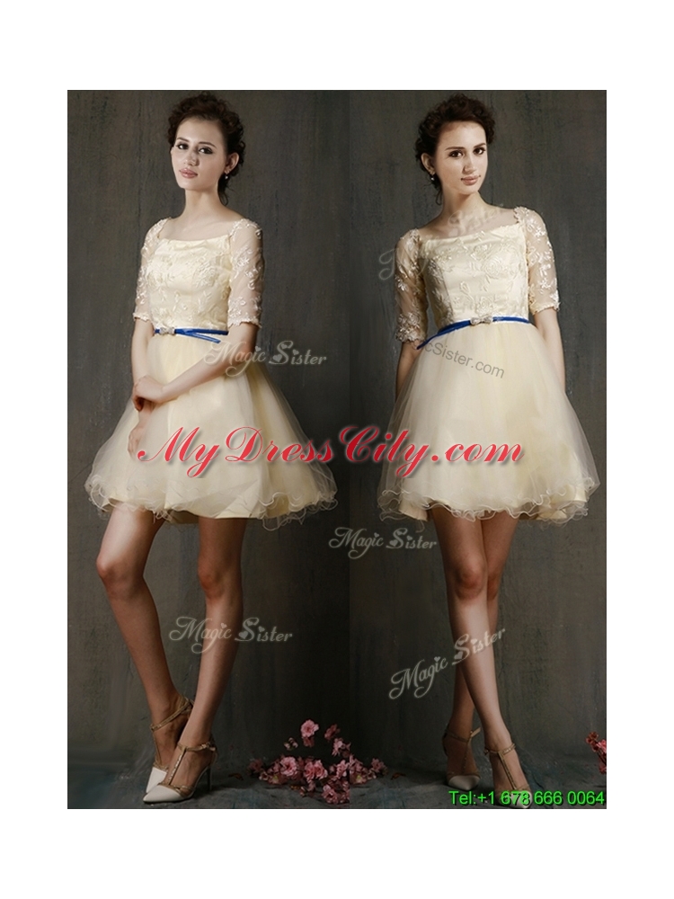2016 New Arrivals A Line Short Prom Dress in Champagne