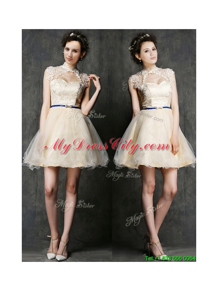 2016 New Arrivals A Line Short Prom Dress in Champagne