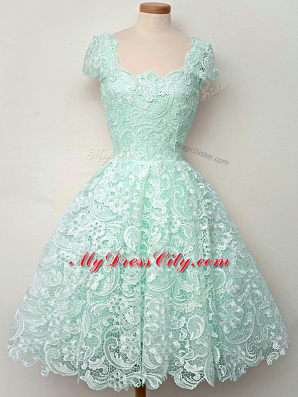 Shining Apple Green Damas Dress Prom and Party and Wedding Party with