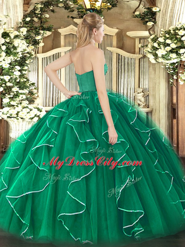 Sleeveless Zipper Floor Length Ruffles Sweet 16 Dresses