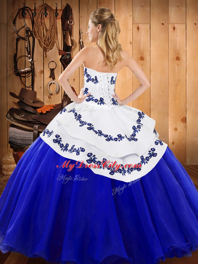 Low Price Embroidery Sweet 16 Quinceanera Dress Hot Pink Lace Up Sleeveless Floor Length