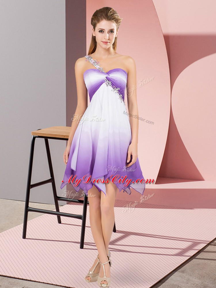 Asymmetrical Empire Sleeveless Multi-color Prom Dresses Lace Up