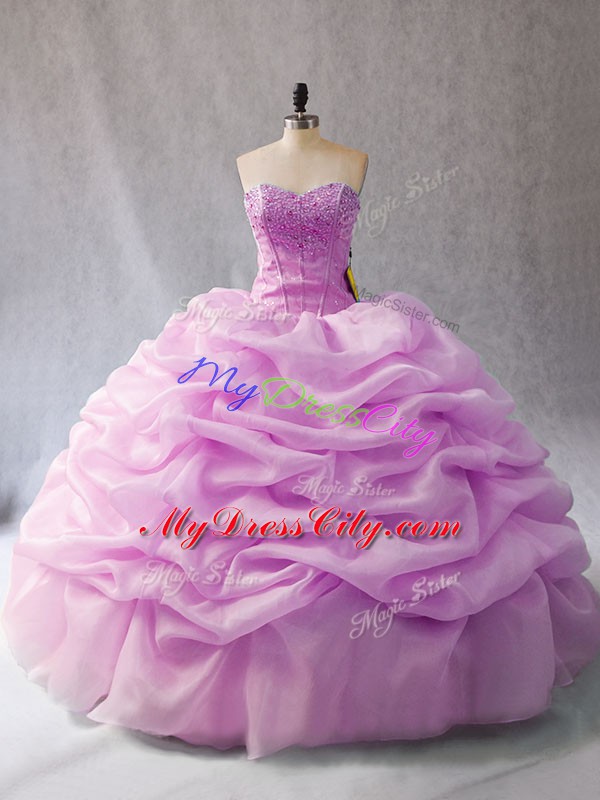 Nice Floor Length Ball Gowns Sleeveless Lilac Sweet 16 Quinceanera Dress Lace Up
