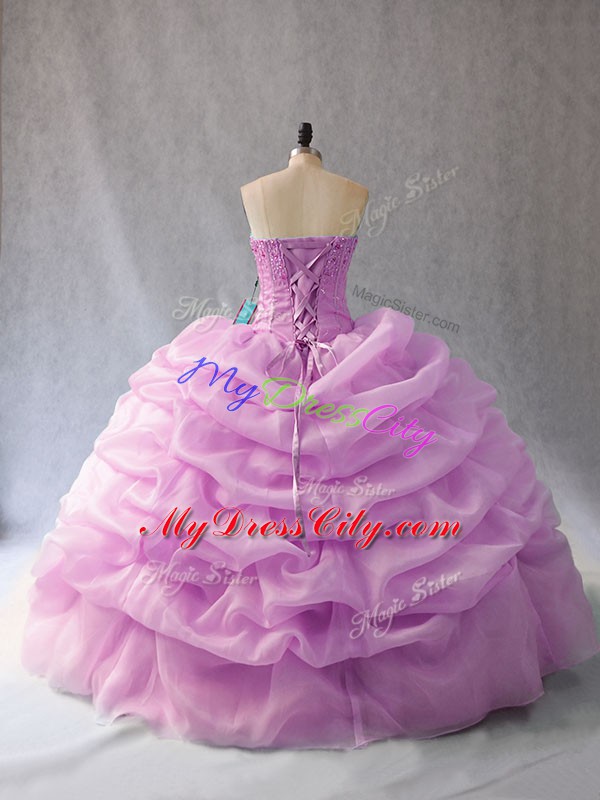 Nice Floor Length Ball Gowns Sleeveless Lilac Sweet 16 Quinceanera Dress Lace Up