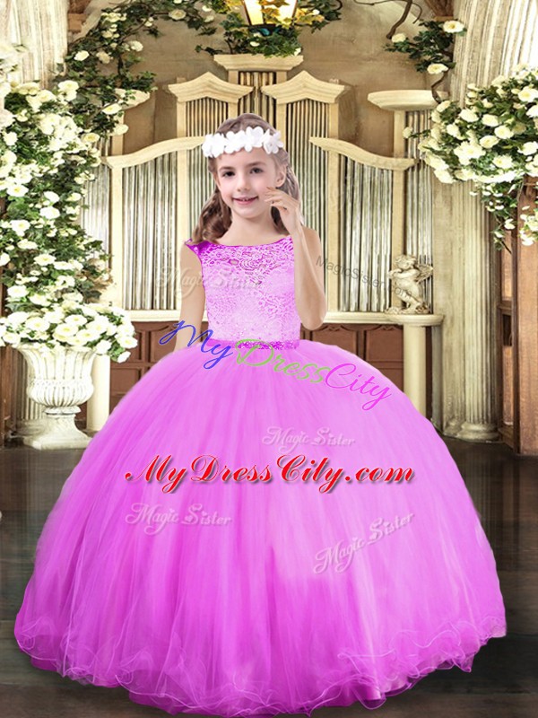 Charming Tulle Sleeveless Floor Length Pageant Dress for Womens and Beading