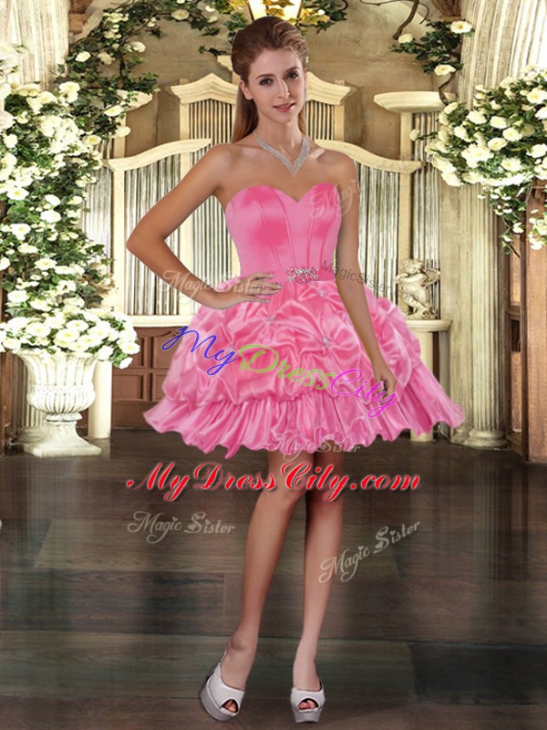 Modest Sleeveless Beading and Pick Ups Lace Up Prom Dress