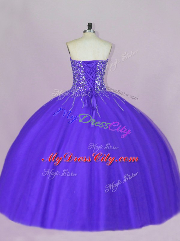 Great Tulle Sleeveless Floor Length Quinceanera Gowns and Beading
