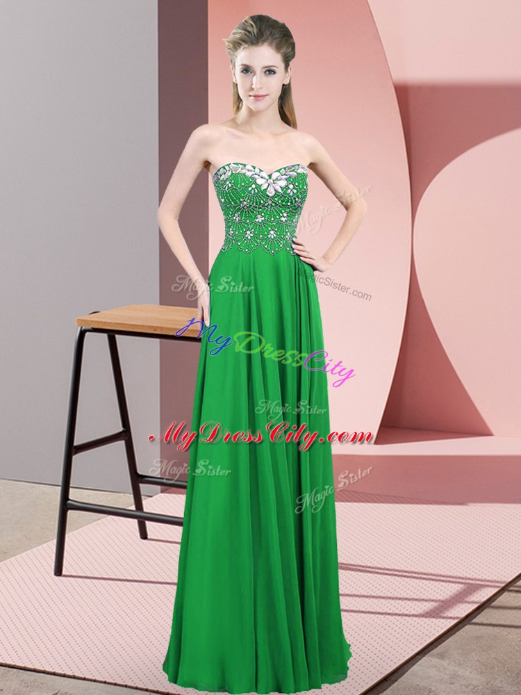 Designer Floor Length Empire Sleeveless Green Custom Made Pageant Dress Zipper