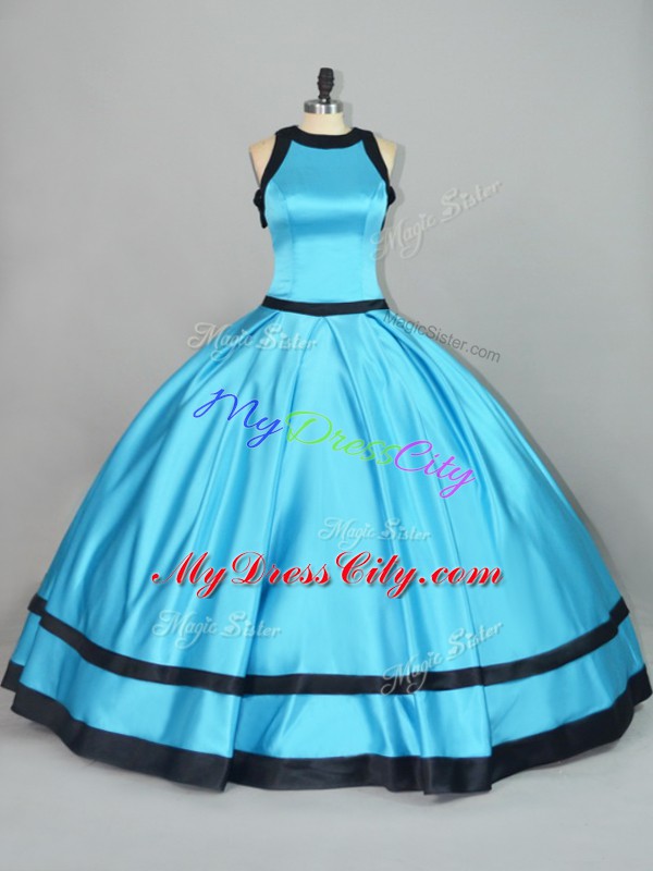New Arrival Floor Length Ball Gowns Sleeveless Baby Blue Sweet 16 Quinceanera Dress Zipper