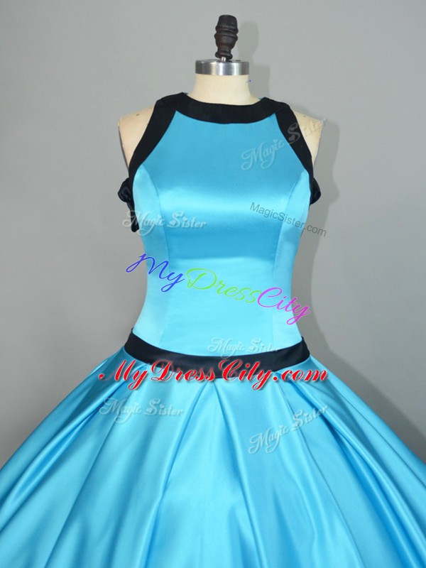 New Arrival Floor Length Ball Gowns Sleeveless Baby Blue Sweet 16 Quinceanera Dress Zipper