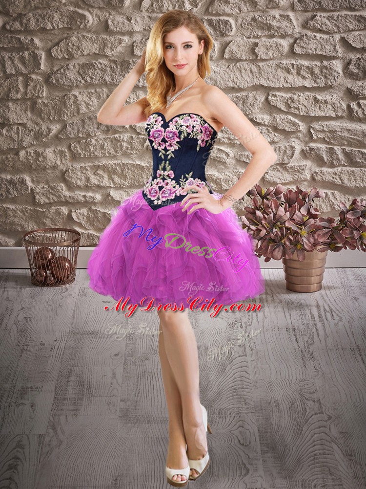 Cute Purple Sweet 16 Dress Sweet 16 and Quinceanera with Beading and Embroidery Sweetheart Sleeveless Lace Up