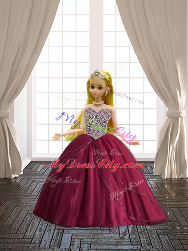 Clearance Red Sweetheart Lace Up Beading Sweet 16 Quinceanera Dress Sleeveless