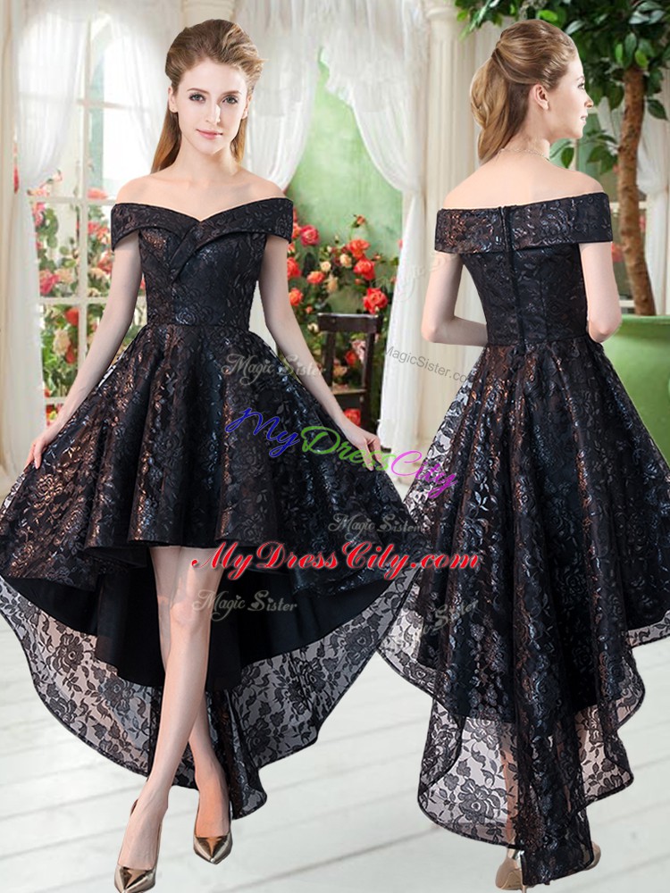 Nice Black Dress for Prom Prom and Party with Lace Off The Shoulder