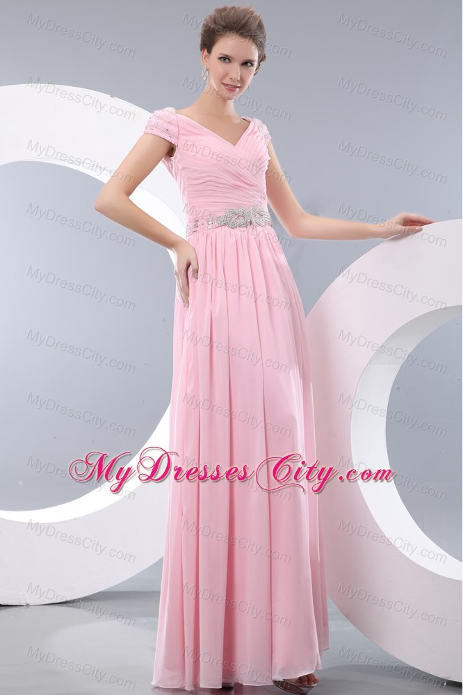 ... vneck-baby-pink-cap-sleeves-prom-dress-chiffon-beaded-2013-p-7013.html