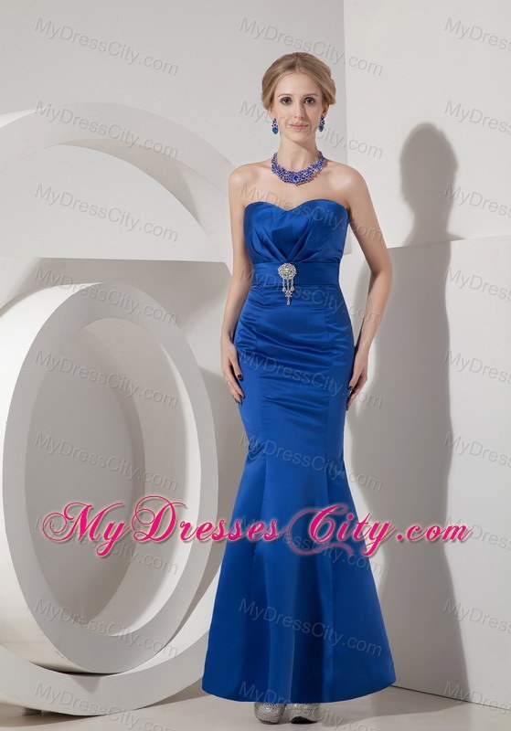 Royal Mermaid Sweetheart Beaded Ankle-length Bridesmaid Dress