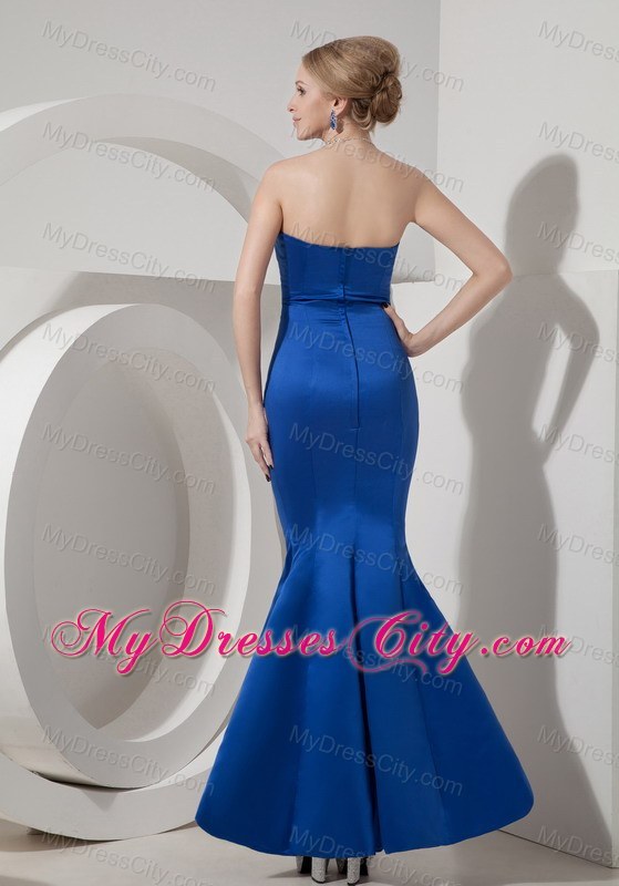 Royal Mermaid Sweetheart Beaded Ankle-length Bridesmaid Dress