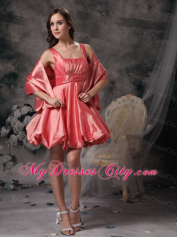 Straps Mini-length Puffy Bridesmaids Dresses with Wraps