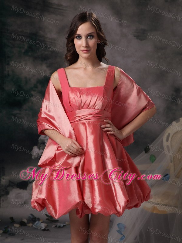 Straps Mini-length Puffy Bridesmaids Dresses with Wraps