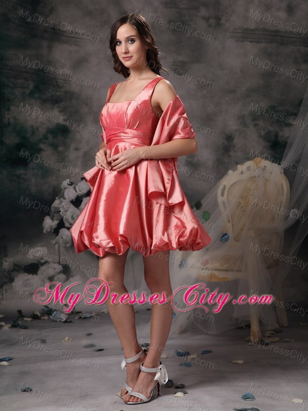 Straps Mini-length Puffy Bridesmaids Dresses with Wraps