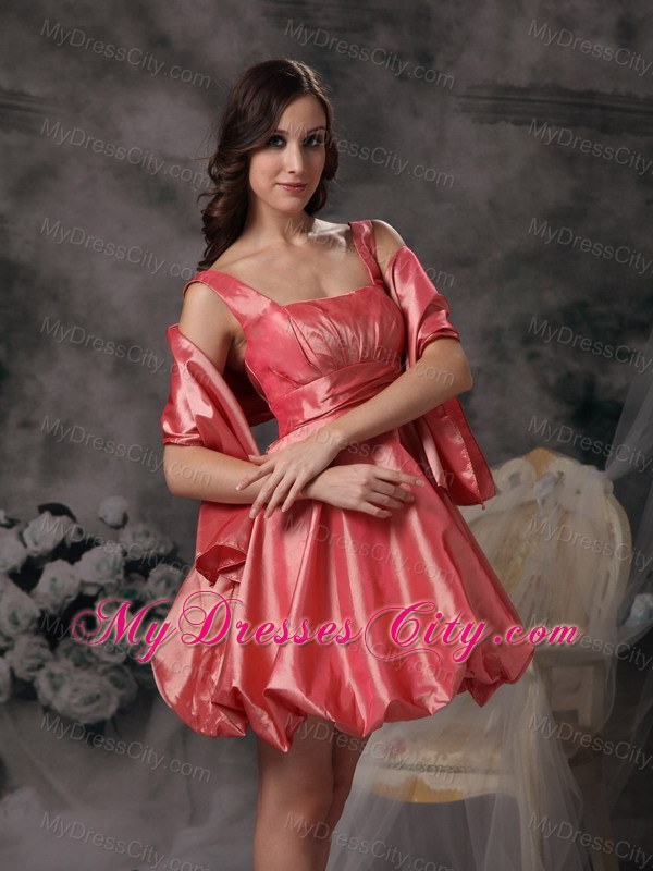 Straps Mini-length Puffy Bridesmaids Dresses with Wraps