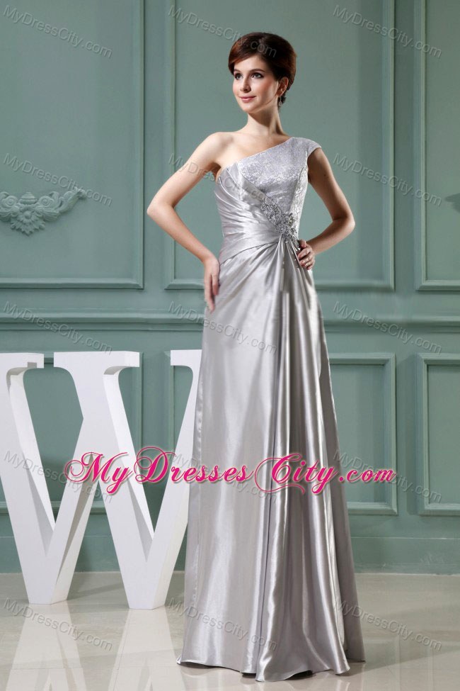 Elegant Beading and Sequins Single Shoulder Prom Dresses