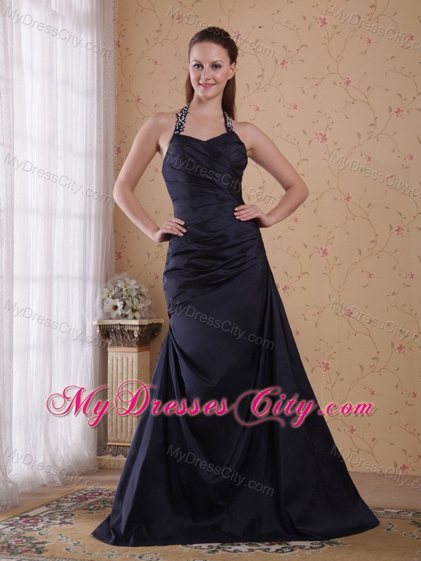 Popular Halter top Floor-length Beading Prom Dress