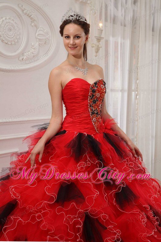 Luxurious Sweetheart Beading Colorful Quinceanera Dress with Ruffes