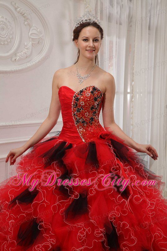 Luxurious Sweetheart Beading Colorful Quinceanera Dress with Ruffes