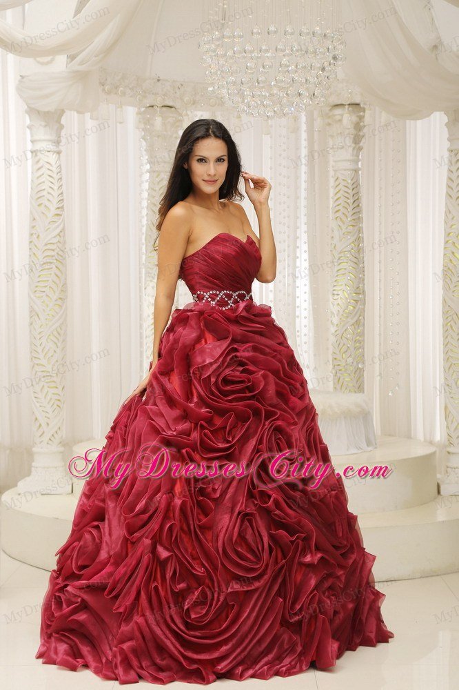 2013 Wine Red Ruffles 2013 Quinceanera Dress For Formal Evening
