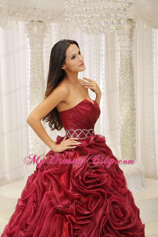 2013 Wine Red Ruffles 2013 Quinceanera Dress For Formal Evening