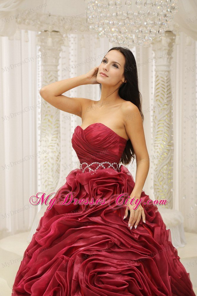 2013 Wine Red Ruffles 2013 Quinceanera Dress For Formal Evening