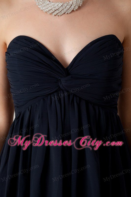 Black Sweetheart Floor-length Bridesmaid Dress with Ruches