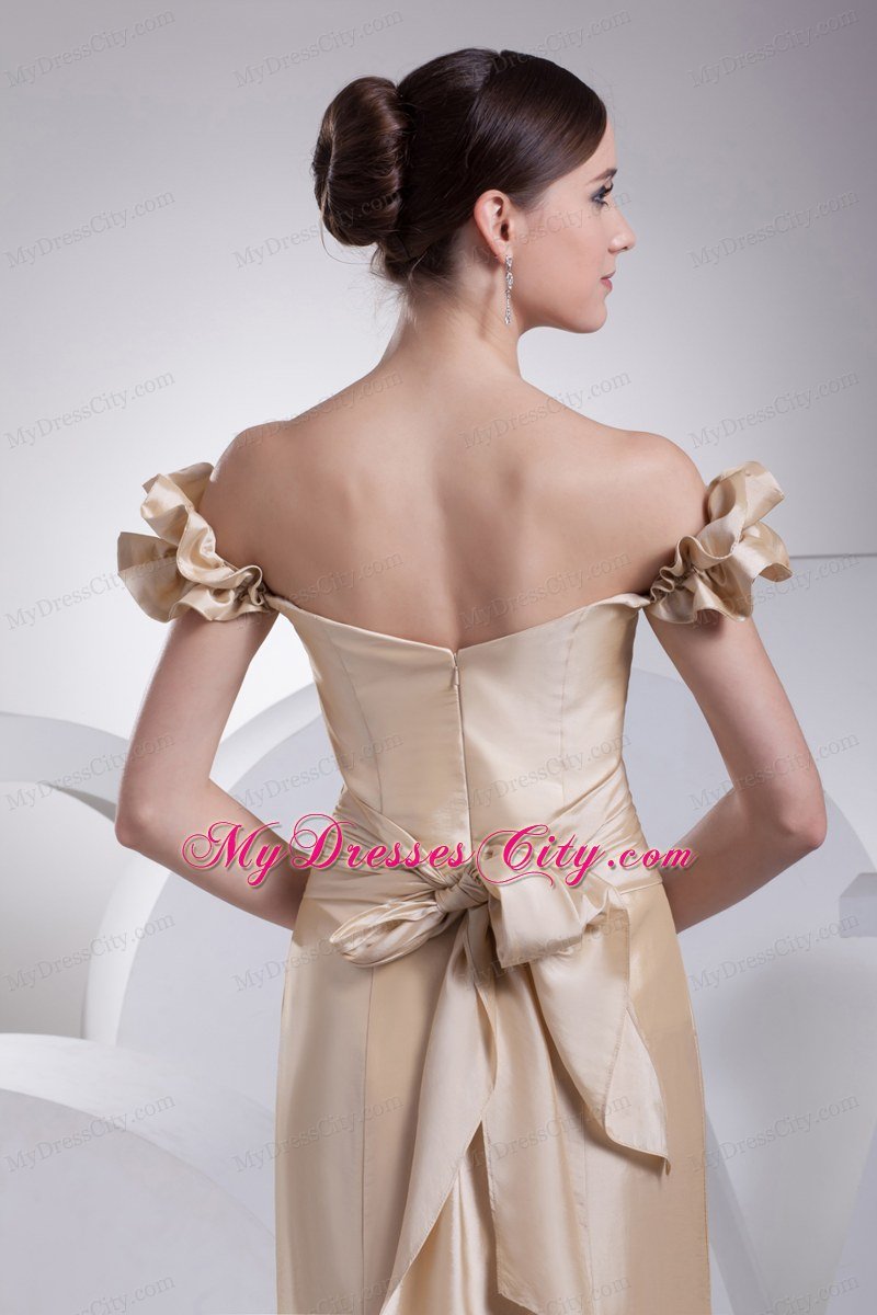 Sexy Memraid Off The Shoulder Champage Celebrity Dress
