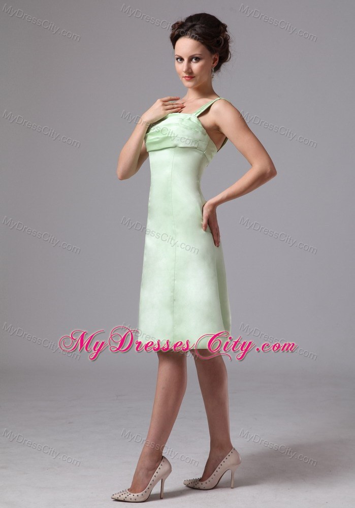2013 Custom Made Apple Green Straps A-line Knee-length Bridesmaid Dress