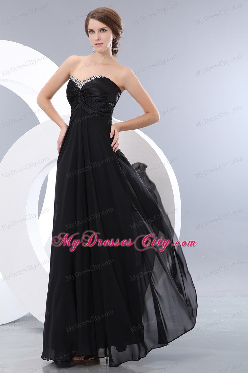 Exquisite Sweetheart Empire Beading 2013 Black Prom Dresses