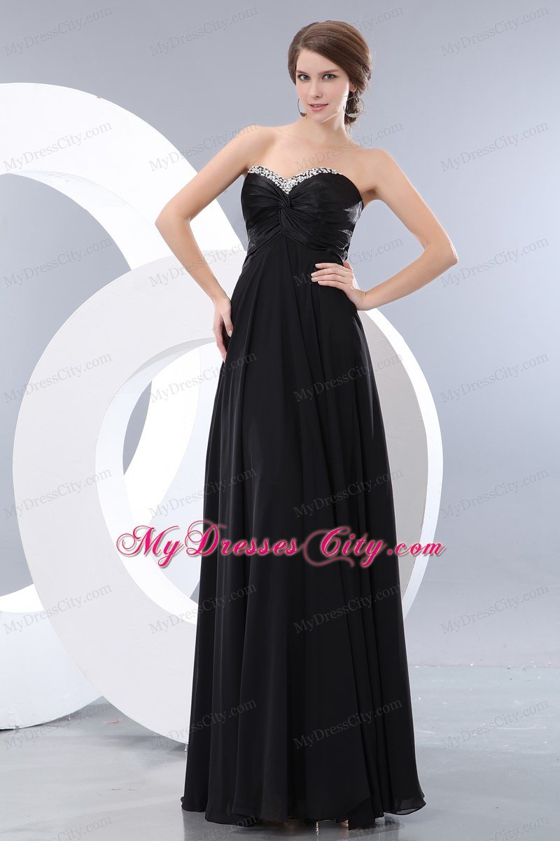 Exquisite Sweetheart Empire Beading 2013 Black Prom Dresses