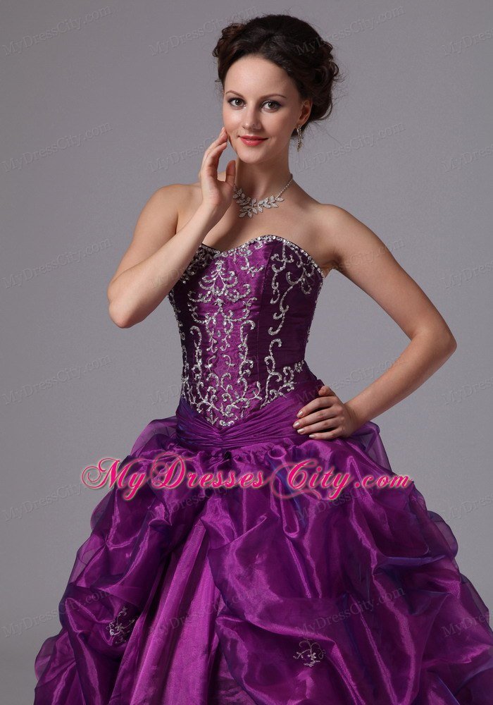 Eggplant Purple Pick-ups 2013 Strapless Quinceanera Dress For Party