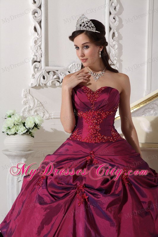 Ruched Taffeta Sweetheart Beading Dress for Quinceanera 2013