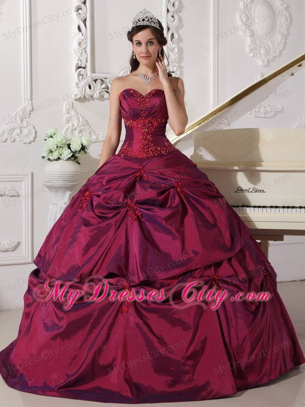 Ruched Taffeta Sweetheart Beading Dress for Quinceanera 2013