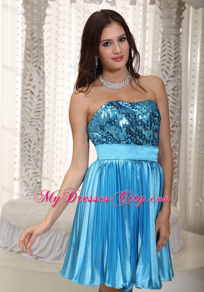 Teal Empire Strapless Chiffon Beading Cocktails Dresses 2013