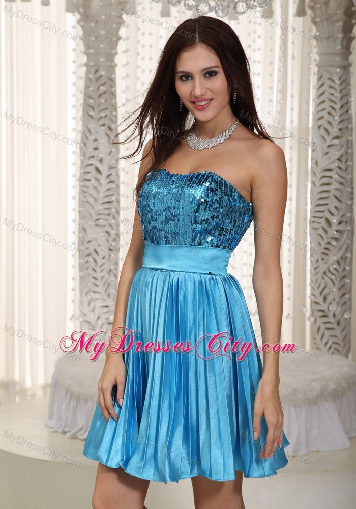 Teal Empire Strapless Chiffon Beading Cocktails Dresses 2013