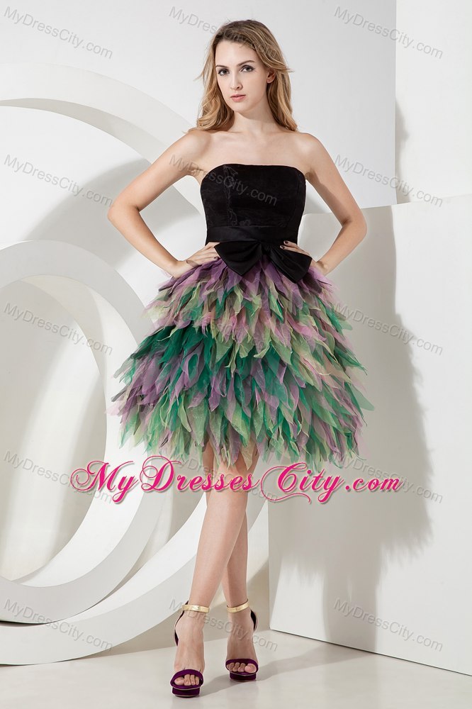Multi-color A-line Tulle Homecoming Cocktail Dresses with Ruffles