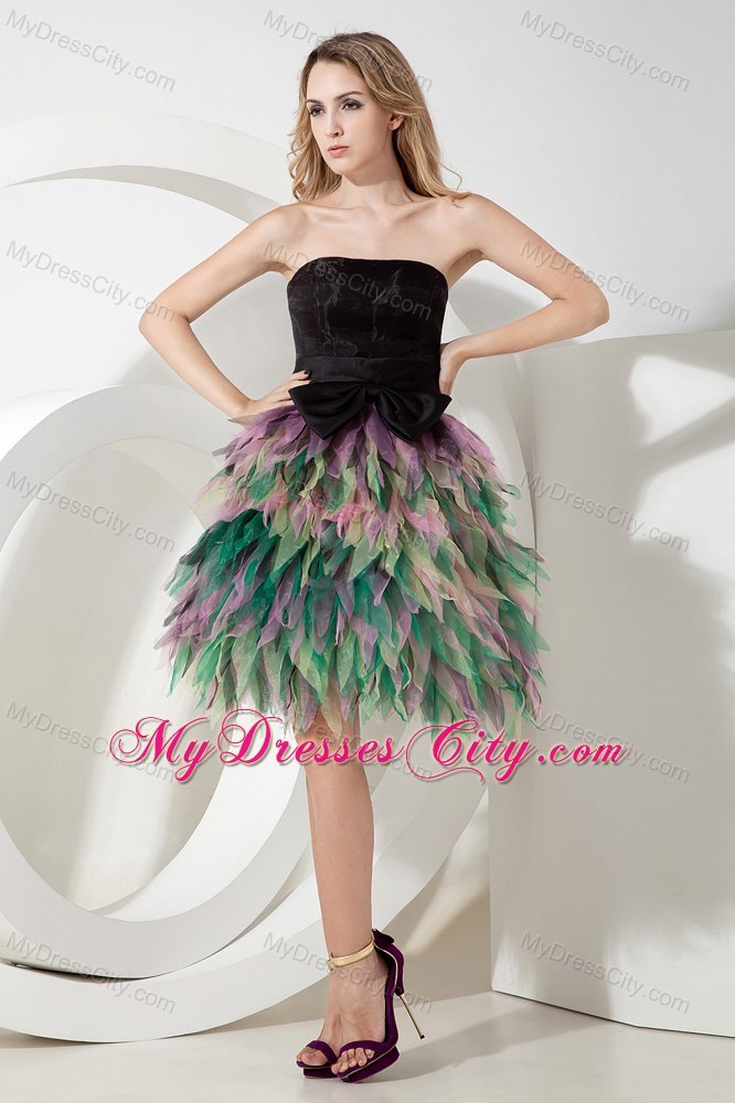 Multi-color A-line Tulle Homecoming Cocktail Dresses with Ruffles