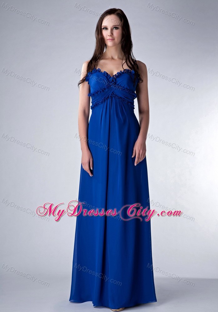 Spaghetti Straps Empire Royal Blue Plus Size Bridesmaid Dama Dresses