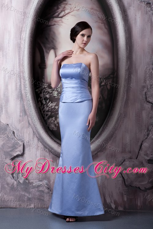 Mermaid Ruching Ankle-length Lilac Dama Dress for Quinceaneras
