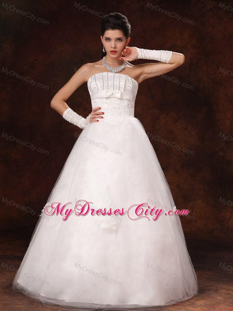 New Style Beading Decorate Waist Strapless Wedding Gowns for 2013