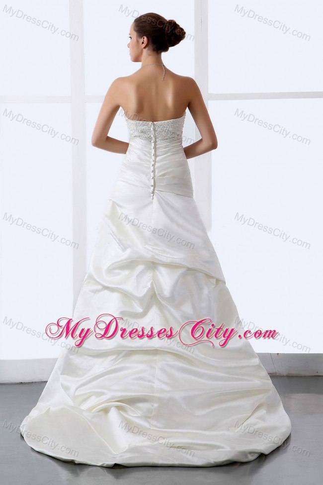 Hottest Long Beading Decorate Sweetheart Wedding Dress For Weddings