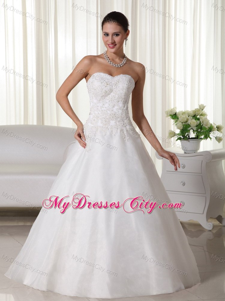 Elegant A-line Sweetheart Floor-length Bridal dress with Lace